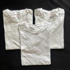 Hanes ホワイト半袖シャツ　 Mサイズ 3枚セット　ヘインズ　無地　白のサムネイル