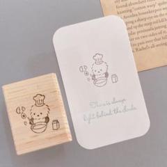 消しゴムはんこ　お菓子を作るシマエナガちゃんはんこのサムネイル