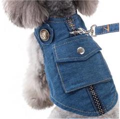 ハーネス 首輪 リード 犬 散歩 デニム 可愛い オシャレ ペット 服 犬服