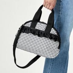 LeSportsac 2wayギンガムチェックフリルショルダーバッグ 黒
