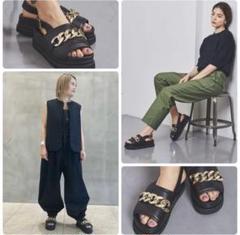 ✨ユナイテッドアローズ ❤️大人気ビッグチェーン バックストラップ 厚底サンダル