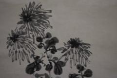 真作/(画)白雲/(賛)関精拙/菊花画賛/桐共箱付/布袋屋掛軸HH-311 真作/(画)白雲/(賛)関精拙/菊花画賛/桐共箱付/布袋屋掛軸HH