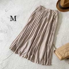 【新品】ロングスカート　プリーツスカート　M ベージュ
