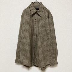 《KANSAI YAMAMOTO》 長袖シャツ チェック柄　ブラウン系　M