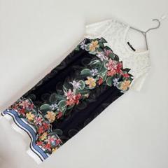 デシグアル　花柄レース半袖トップス　Tシャツ　カットソー　XS 丈長a1657