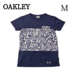 OAKLEY　半袖Tシャツ　M　ブルー系　オークリー　伸縮