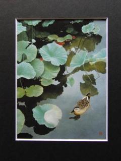 風分六抄、【蓮葉の中の小さな太陽】、希少な大判額装用画集より、美品、日本人画家 m12558872477_1.jpg?1701079435