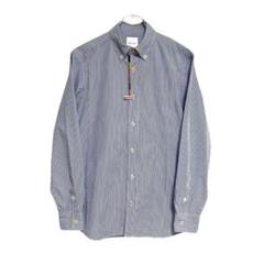 美品 Paul Smith M ストライプシャツ ドレス モード ネイビー
