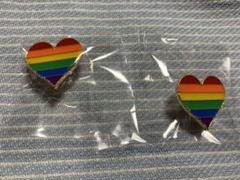 lgbt ピンバッジ ハート 2個