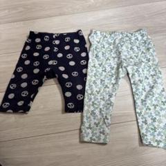 UNIQLOボトムス 80cm ミッキーネイビー7部丈・クロバー柄 レギンス