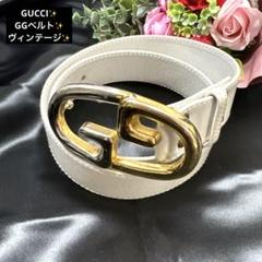 良品　グッチ GUCCI ベルト ブラック シルバー ゴールド レザー メタル dc9b8e4cf94c1a18b612d60d80320e
