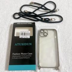 新品★ iPhone14 ケース クリア ショルダー 耐衝撃 シルバー