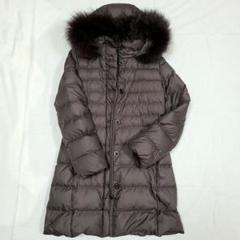 極美品▽リフレクト//プレミアムダウンショートビッグカラーグレー