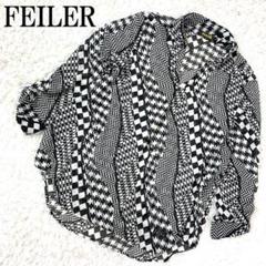 FEILER フェイラー シアーブラウス 総柄 ブラック M B810
