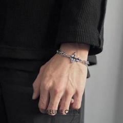 【数量限定】 モード ゴシック 十字架 ストリート ダブルクロス ブレスレット