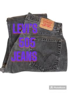 HB248 LEVI'S 505 黒デニムパンツ W36 L32 ジーンズ