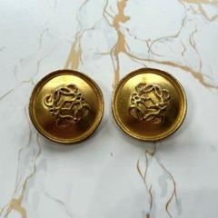 ロエベアナグラムロゴ ラウンドイヤリング（ゴールド）Vintage品