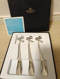 【匿名配送】MIKIMOTO 真珠の小粒付カトラリーセット(スプーン＆フォーク) 送料無料】MIKIMOTO ミキモトインターナショナル ゴールド
