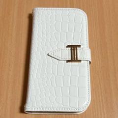 らくらくスマートフォン F-52Bケース手帳型 ホワイト ミラー付き