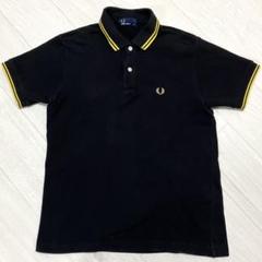 FRED PERRY 半袖ポロシャツ 鹿の子 黒×黄色 金色月桂樹 F1102 FRED PERRY 半袖ポロシャツ 鹿の子 黒×黄色 金色月桂樹 F1102