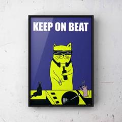 ★A4 フレーム付き★オリジナル アートポスター BEAT DJ インテリア