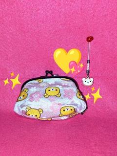 ♡サンエックス♡リラックマ♡がま口財布＆コリラックマちゃん鈴付きストラップ♡♡