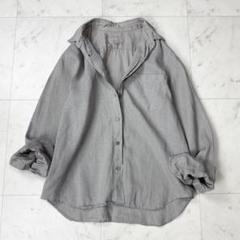 マーガレットハウエル リネン 麻 長袖ブラウス グレー サイズI S