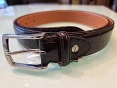 送料無料◆2025新品  未使用✨美品】BELTMANIA イタリア製 クロコ型押し牛革ベルト 小物
