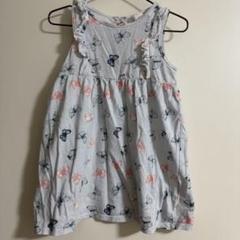 H&M 蝶プリント ノースリーブワンピース 95cm