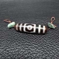 チベット 西蔵 正統 老礦三眼天珠　dzi beads