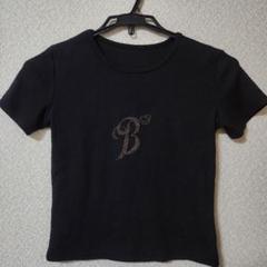 黒 Tシャツ Bロゴ 羽デザイン ちびT ピチT