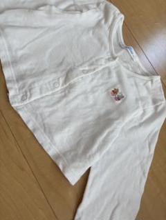 familiar カーディガン 80 ホワイト　白　シンプル　無地　ワンポイント