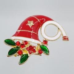 XM-096 ブローチ サンタ帽 クリスマス