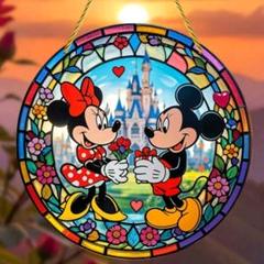 ミッキー ミニー ステンドグラス風プレートA ディズニー