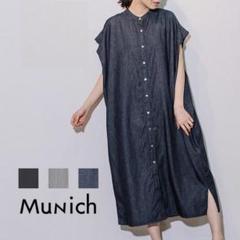 Munich 4ozライトデニムバンドカラーシャツ グレー Munich（ミューニック）の「Munich(ミューニック) 4ozライト