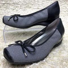 【fitfit】 新品　バレエパンプス 23㎝　撥水バレエパンプス　極美品 撥水Vカットバレエ （インクブルー） -fitfit(フィットフィット