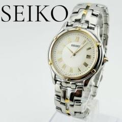 【美品　新品電池】3126 SEIKO メンズ腕時計　デイト　コンビ　ゴールド 美品 新品電池】3126 SEIKO メンズ腕時計 デイト コンビ
