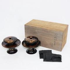 ほぼ未使用 茶道具 木製黒塗天目台 蔵山造 天目茶碗 元箱 未使用 茶道具 木製黒塗天目台 藤山造 天目茶碗 元箱