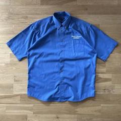 LANDMARK ワークシャツ 半袖シャツ 刺繍ロゴ 企業ロゴ