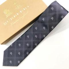 バーバリーロンドン ネクタイ 紋章柄 ダークグレー