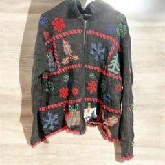 ニット カーディガン レディース セーター ニット 前開き コート　クリスマス