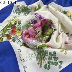 【美品】GUCCI グッチ 花柄 ボタニカル 大判スカーフ ストール 肩掛け