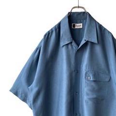 古着 レトロ【ウォッシャブルシルク】ビッグシルエット オープンカラーシャツ XL