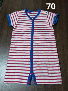 ベビー服 70 前開き 半袖 ボーダー アカチャンホンポ