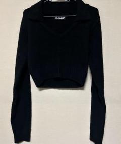 BLACK UP Rose Kara Crop Knit ブラック 黒のサムネイル