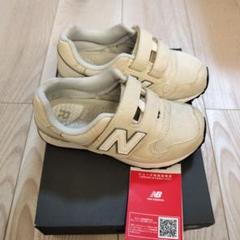 new balance ホワイト スニーカー マジックテープ 17.5cm