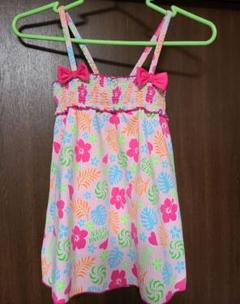 女の子　水着　130cm　平成レトロ　ハイビスカス　BANANASEVEN
