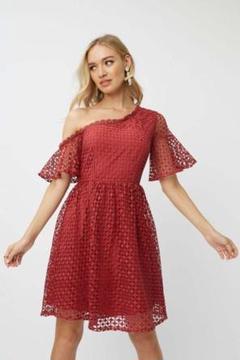 新品未使用⭐︎Little Mistress Vネックレースフレアドレス S