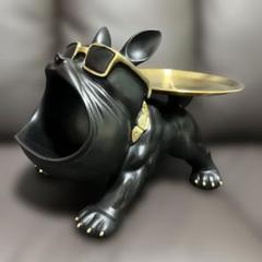 フレンチブルドッグの置物 皿付き