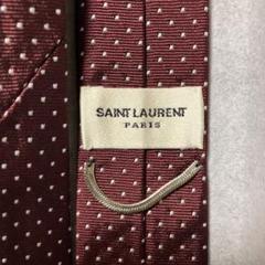 SAINT LAURENT バーガンディ ドット柄 ナロータイ　ネクタイ SAINT LAURENT バーガンディ ドット柄 ナロータイ ネクタイ